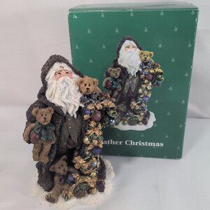 Boyd's Bears Father Christmas Figure 2004 733208 Figurine Santa Lights Handmade